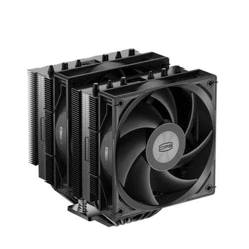 Кулер для процессора/ PCCooler RT620 BK (250W, 4-pin PWM, 157mm, Al/Cu, 6x6mm, 2x120mm, 73.32CFM, 34.9dBA, 2200RPM, S: 1851/1700/1200/115X, AM5/AM4, black)