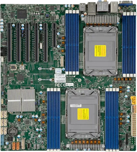 Материнская плата Supermicro Motherboard 2xCPU X12DAI-N6 3rd Gen Xeon Scalable TDP 270W/ 16xDIMM/ C621A RAID 0/ 1/ 5/ 10/ 2x1Gb/ 5xPCIex16/ 2xM.2(Bulk) (MBD-X12DAI-N6-B)