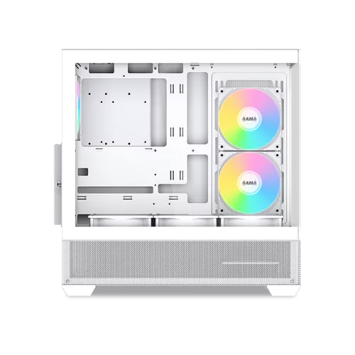 Корпус ПК без блока питания/ Case SAMA V40 White, Midi-Tower, TG, 6x120mm ARGB, 2xUSB 3.0 + 1xUSB 3.1 Type-C, ATX, mATX, mITX White (V40-WHADA6X1-GL) фото 5
