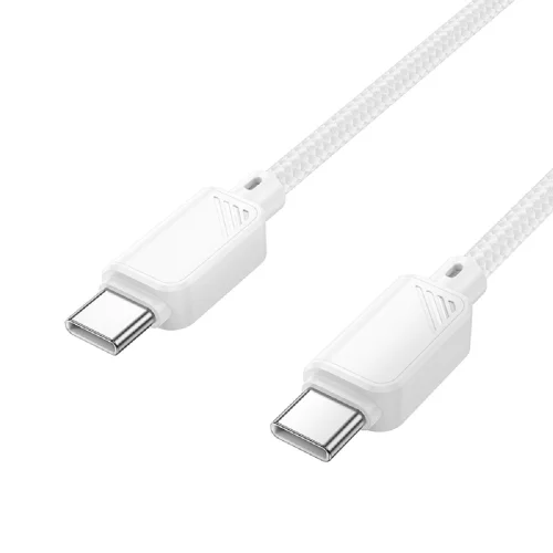 HOCO Кабель USB2.0 Hoco Type-C/ Type-C, 3А, 60Вт, нейлоновая оплетка, X113, 1м, белый, коробка (HC-46215)