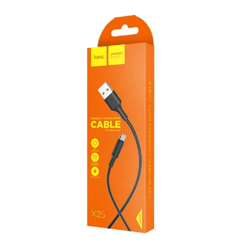 HOCO Кабель USB2.0 Hoco AM/ MicroUSB, 2А, X25, 1м, черный, коробка (HC-80121) фото 2