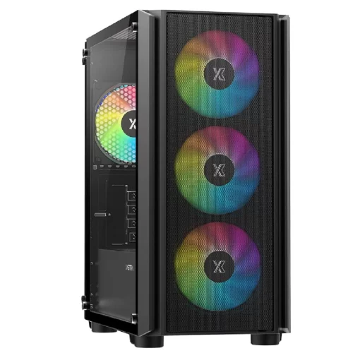 XASTRA Корпус A402M 4FRGB Black mATX/Mesh/full-size TG/4x120mm FRGB fans/ A402M-4FC12F-BK фото 2