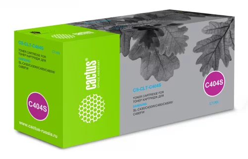 Картридж лазерный Cactus CS-CLT-C404S CLT-C404S голубой (1000стр.) для Samsung SL-C430/C430W/C480/C480W/C480FW