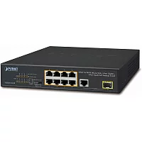 FGSD-1011HP неуправляемый PoE коммутатор/ 8-Port 10/ 100TX 802.3at PoE + 1-Port 10/ 100/ 1000T + 1-Port 100/ 1000X SFP Desktop Switch (120W PoE Budget, Standard/ VLAN/ Extend mode, 10-inch and rack-mountabl