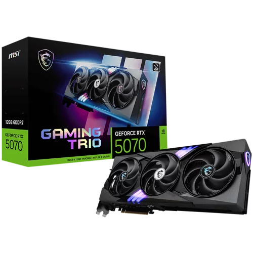 Видеокарта MSI PCI-E 5.0 RTX 5070 12G GAMING TRIO NVIDIA GeForce RTX 5070 12Gb 192bit GDDR7 2512/28000 HDMIx1 DPx3 HDCP Ret