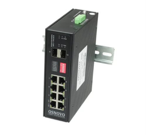 Промышленный PoE коммутатор Gigabit Ethernet OSNOVO SW-80802/I(Port 90W,300W) Промышленный HiPoE коммутатор Gigabit Ethernet на 8GE PoE + 2 GE SFP порта. Порты: 1 x GE (10/100/1000Base-T) с PoE BT (до 90W) + 7 x GE (10/100/1000Base-T) с PoE (до