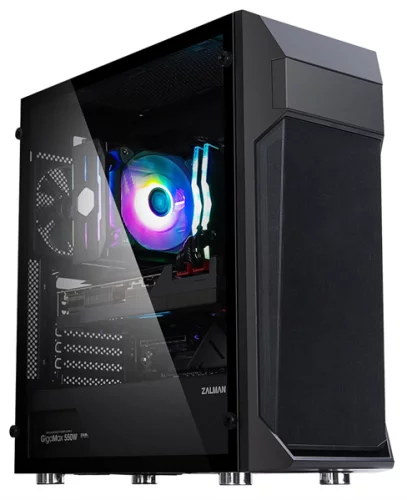 Корпус ZALMAN Z1 PLUS, ATX, BLACK, WINDOW, 1x5.25