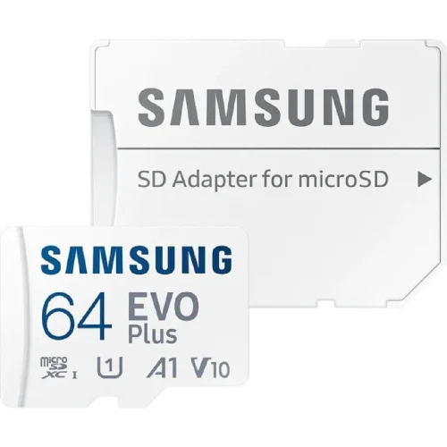 Флеш карта microSDXC 64Gb SAMSUNG EVO Plus (R/W 130/90 Mb/s, Class 10; UHS-I U1, adapter) (MB-MC64SA/EU)