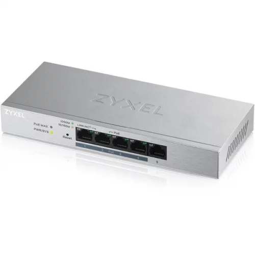 Коммутатор/ ZYXEL GS1200-5HP V2, 5 Port Gigabit PoE+ webmanaged Switch, 4x PoE, 60 Watt (GS1200-5HPV2-EU0101F)