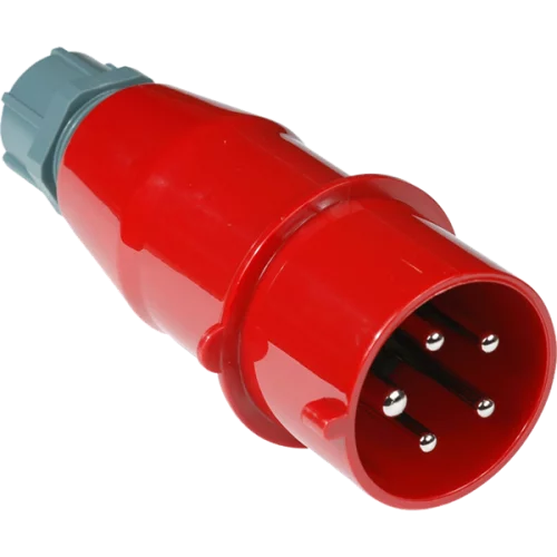 Вилка IEC 309 трехфазная, папа, 32A, 380V, разборная, красная (LAN-IEC-309-32A3P/ M) (LAN-IEC-309-32A3P/M)