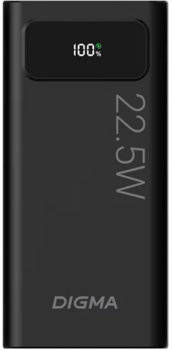 Мобильный аккумулятор Digma DGPF20A 20000mAh QC3.0/ PD3.0 22.5W 3A 2xUSB-A/ USB-C черный (DGPF20A22PBK)