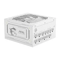 Блок питания Компьютер MSI MAG A1000GL PCIE5 White 1000W, 80+ Gold, полностью модульный, ATX 3.1, PCIE5.1, БЕЛЫЙ, RTL (306-7ZP9B51-CE0)