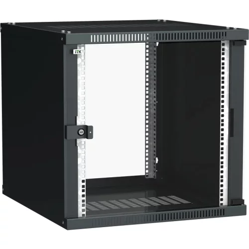 Шкаф LINEA WE 12U 550x350мм дверь стекло черный (LWE5-12U53-GF)