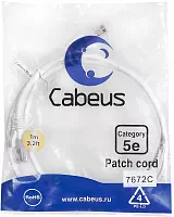 Патч-корд Cabeus PC-UTP-RJ45-CAT.5E-1M-WH U/UTP RJ-45 вил.-вилка RJ-45 кат.5E 1м белый ПВХ