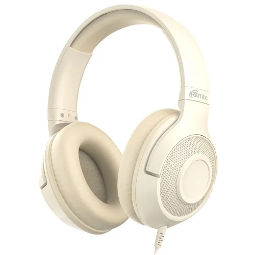 RITMIX RH-544 Beige {Наушники. 40 мм, 20-20000 Гц, 32 Ом, 99 дБ ± 3 дБ, 3.5мм, 2м}