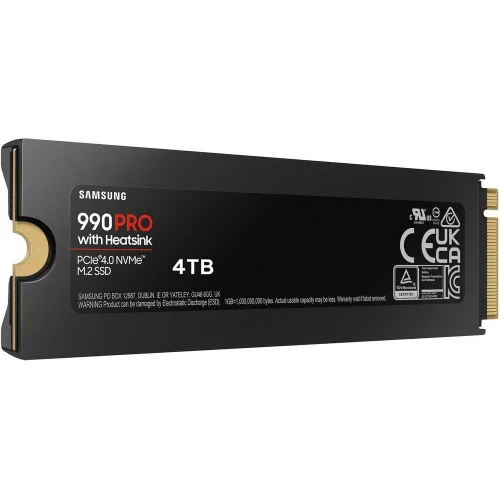 Твердотельный накопитель SSD M.2 2280 4TB Samsung 990 PRO with Heatsink MZ-V9P4T0GW PCIe Gen4x4 with NVMe, 7450/6900, IOPS 1600/1550K, MTBF 1.5M, Samsung V-NAND TLC, 4GB LPDDR4MB, 2400TBW, RTL фото 5