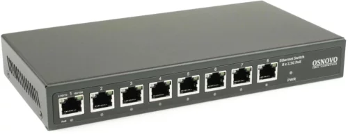 PoE Коммутатор OSNOVO SW-8D-1(120W) PoE коммутатор 2.5G Ethernet на 8 RJ45 портов. Порты: 1 x 2.5G (10/100/1000/2500Base-TX) с PoE (до 90W, A+B) + 7 x 2.5G (10/100/1000/2500Base-TX) с PoE (до 30W). Соответствует ста
