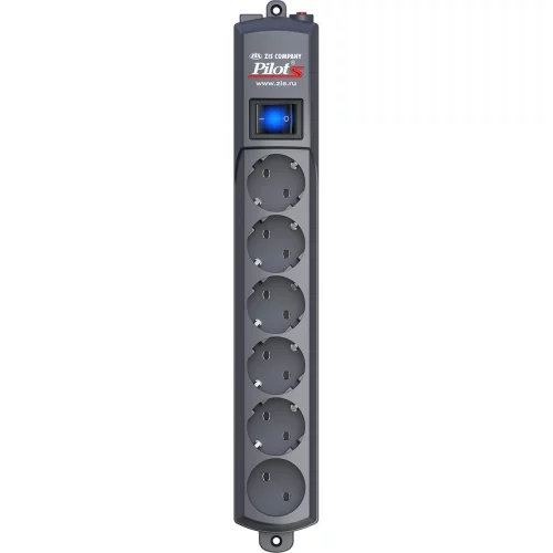 Сетевой фильтр Pilot S 6 розеток (5 евро + 1 без заземления) 3 м, графит/ Pilot S surge protector 6 outlets (EUR 5 + 1 without grounding) 3 m, graphite (PILOT S3M GRAPHITE) фото 2