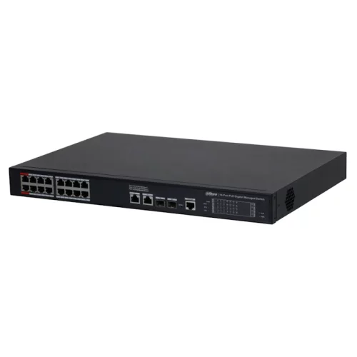 *Коммутатор Dahua DH-S4220-16GT-240 20-портовый гигабитный управляемый коммутатор с PoE, уровень L2, 16xRJ45 1Gb PoE, 2xRJ45 1Gb, 2xSFP 1Gb, суммарно до 240Вт, коммутация 56 Гбит/ с, MAC-таблица 8к, металл фото 2