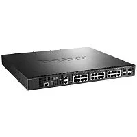 Управляемый коммутатор с 20 портами 10GBase-T и 4 комбо-портами 10GBase-T/SFP+/ Managed L2+ Stackable Switch 20x10GBase-T, 4xCombo 10GBase-T/SFP+, CLI, 1000Base-T Management, RJ45 Console, (DXS-3400-24TC/A1ASI)