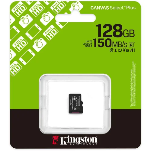 Флеш карта microSDXC 128GB Kingston SDCS3/128GBSP Canvas Select Plus V10 A1 w/o adapter
