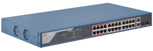 Коммутатор Hikvision DS-3E1326P-EI 24x100Мбит/ с 2x1Гбит/ с 2xКомбо(1000BASE-T/ SFP) 24PoE+ 370W управляемый