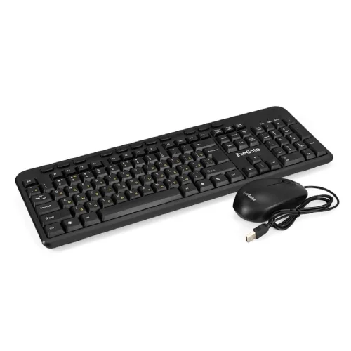 Exegate EX298903RUS Комплект ExeGate Professional Standard Combo MK150 (клавиатура мультимедийная влагозащищенная 116кл. + мышь оптическая 1200dpi, 3 кнопки и колесо прокрутки, длина кабелей 1,5м; USB