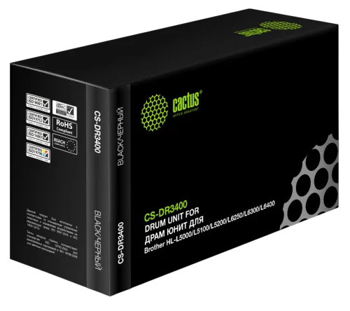 Блок фотобарабана Cactus CS-DR3400 DR-3400 черный ч/б:30000стр. для HL-L5000/L5100/L5200/L6250/L6300/L6400, DCP-L5500 Brother