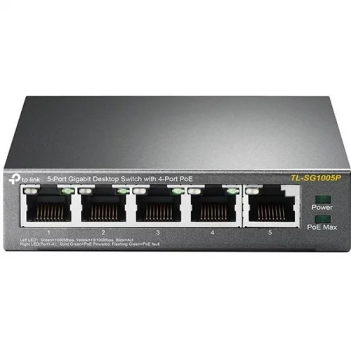 Коммутатор TP-Link TL-SG1005P, 5-Port Gigabit Desktop Switch with 4-Port PoE+, 65 W (TL-SG1005P) фото 2