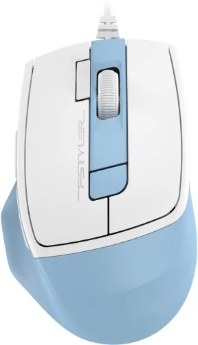 Мышь A4Tech Fstyler FM45S Air голубой/ белый оптическая (2400dpi) silent USB (7but) (FM45S AIR USB (LCY BLUE))