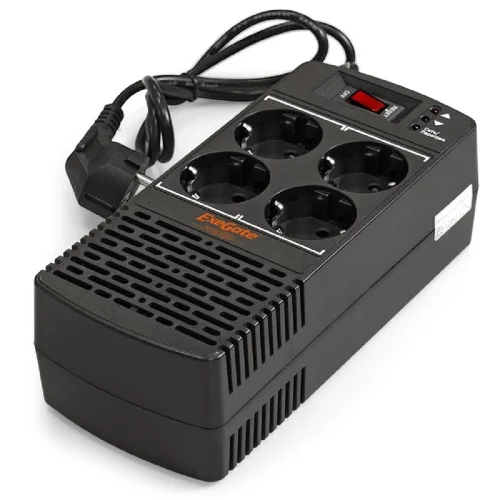 Exegate EP285941RUS Стабилизатор ExeGate Power AD5000-500 (500VA/ 300W, диапазон 150...280В, 4 евророзетки)