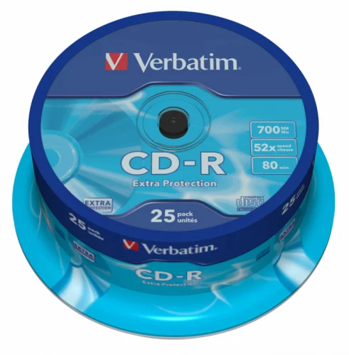 Verbatim Диски CD-R 25 шт. 52-x 700Mb, Cake Box (43432)