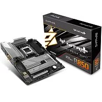 Материнская плата Sapphire B850A NITRO+ WIFI7 B850, AM5, 4*DDR5, 3*PCIEx16, 3*M.2, 2*TypeC, 3*USB3.2Gen2, 2*USB3.2Gen1, 6*USB2.0, 4*SATA3.0, 2.5G, DP, HDMI, ATX, RTL (52123-03-40G)