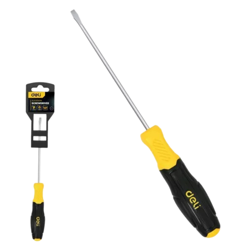 Шлицевая отвертка Deli DL6351501N 5х150мм сталь Cr-V, двухкомпонентная прорезиненная рукоять