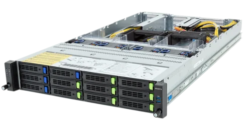 Шасси серверное Gigabyte Server Platform R283-ZF0 Rev. 3x / 2U / 2xAMD (9004/ 9005) / 2xHS / 24xDIMM / 8xLFF NVMe/ SAS/ SATA + 4xLFF SAS/ SATA / 4xGPUs DS / 1xOCP 3.0 / 1xFHHL / 2x2700W / Rails / 1Y (R283-ZF0-AAL1)