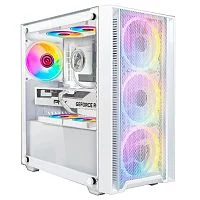 Ginzzu CL640 mATX FAN 4*12FRGB передняя панель Сетка Белый