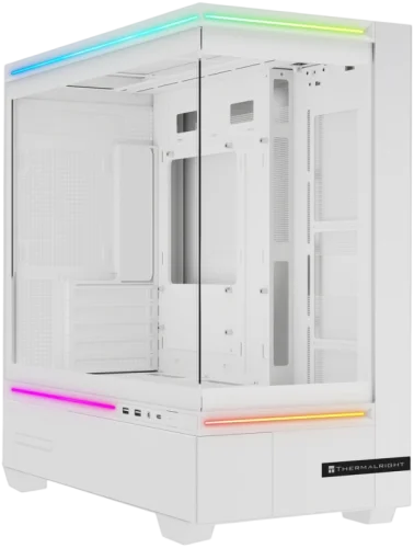 Корпус без блока питания/ Case Thermalright M10 Vision, Mini-Tower, TG, LCD, ARGB, no fans, 2xUSB-A 3.0, 1xUSB Type-C, mATX, mITX White (TL-M10 VISION WHITE)