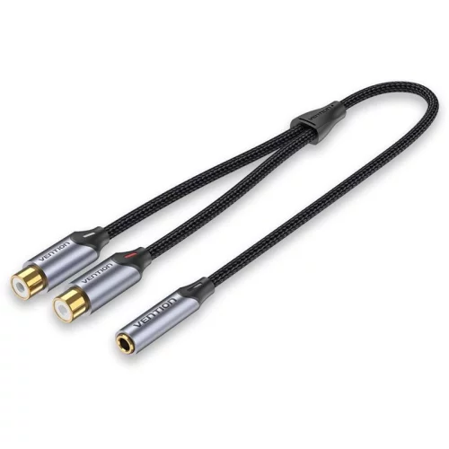 Переходник-разветвитель Vention гибкий Jack 3.5 mm F / 2RCA F - 0.3м (BCOHY)