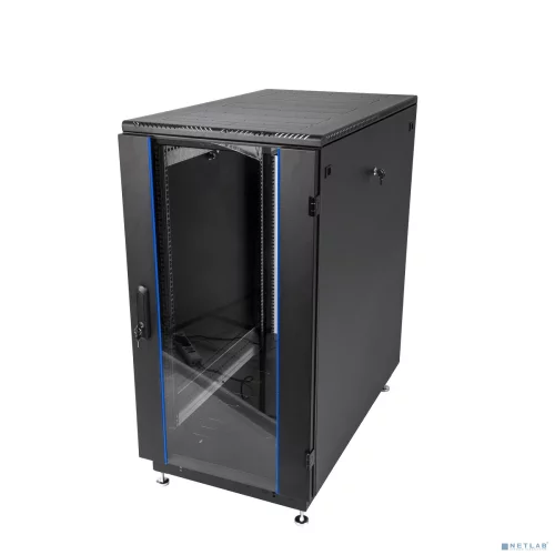 Шкаф телекоммуникационный напольный 18U (600x600) дверь стекло, цвет чёрный (ШТК-М-18.6.6-1ААА-9005)