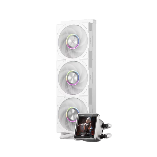Система охлаждения/ Water Cooling System PCCooler DT360 ARGB Display WH (300W, 360mm, LED temp., White, ARGB/ Fans: 3x120mm, 83.83CFM, 3000RPM/ Pump height 62mm, 15dBA, 2600RPM, Rad thickness 27mm/ S: