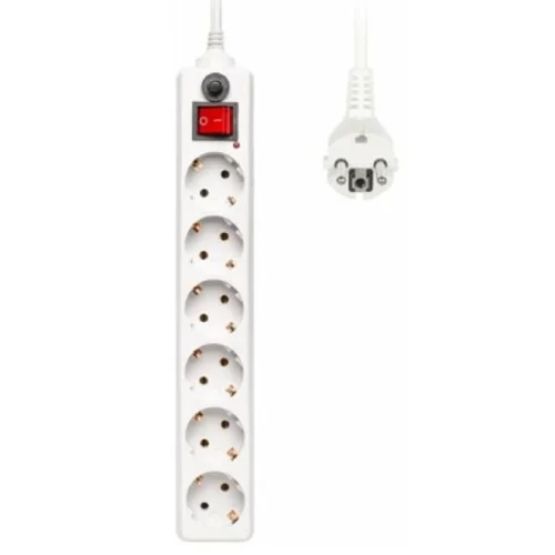 BURO Сетевой фильтр, 6 розеток, 1.8 метра, (600SH-1.8-W), белый (коробка) {992246}