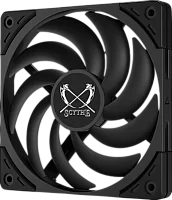 Кулер для корпуса/ Case Cooler Scythe Wonder Tornado 120 Slim (120x120x15mm, 4-pin PWM, 34.31CFM, 26.36dBA, 2000RPM, Black) (WT1215FD20-P)