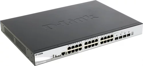 Сетевой коммутатор/ Gigabit Stackable SmartPro Switch with 24 10/100/1000Base-T PoE ports and 4 10G SFP+ ports (DGS-1510-28XMP/A1A)