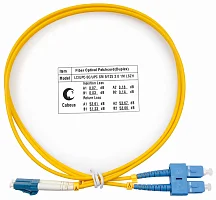 Патч-корд ВО Cabeus FOP(d)-9-LC-SC-1m Шнур оптический duplex LC-SC 9/ 125 sm 1м LSZH