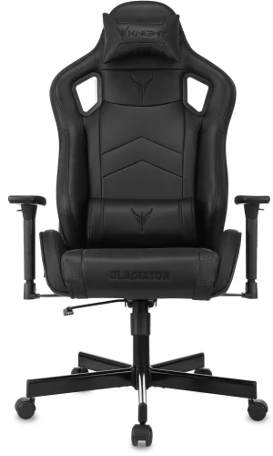 Кресло игровое Knight Gladiator черный экокожа с подголов. крестов. металл (KNIGHT GLADIATOR B) фото 2