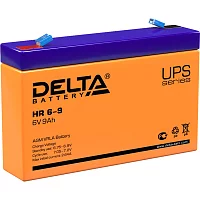Батарея DELTA серия HR, HR 6-9, напряжение 6В, емкость 9Ач (разряд 20 часов), макс. ток разряда (5 сек.) 135А, макс. ток заряда 2.55А, свинцово-кислотная типа AGM, клеммы F1, ДxШxВ 151х34х94мм., вес 1.37кг., срок службы 8 лет./ Battery DELTA series HR, H
