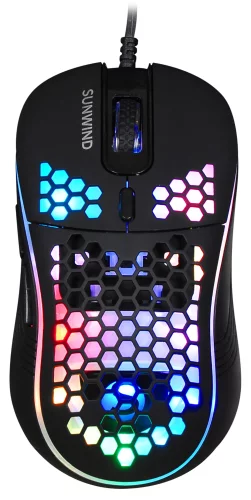 Мышь SunWind SW-M800G черный оптическая (3200dpi) USB для ноутбука (6but) (1422399)
