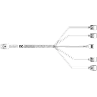Кабель Amphenol RHS36-7350 Кабель HDmSAS SFF8643 -to- 4*SATA + Sideband, SAS 2.1 (6G), 100cm