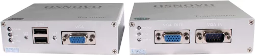 Передача VGA+USB(клавиатура, мышь) по кабелю витой пары OSNOVO TA-VKM/3+RA-VKM/3(ver.2) Комплект (приемник + передатчик) для передачи VGA, Клавиатура, 