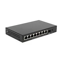 Коммутатор/ Unmanaged Switch 8x100Base-TX PoE, 1x1000Base-X SFP, PoE Budget 80W, metal case (OS1209P/A1A)